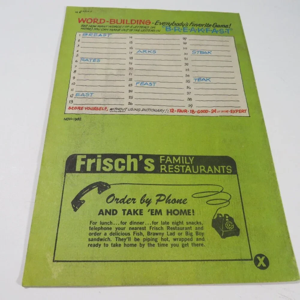 Big Boy 1982 Frischs Comic Book no 307 Adventures of the Big Boy Graphic Novel